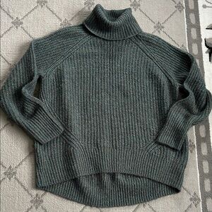 Old Navy Dark Teal Ribbed Chunky Knit Turtleneck Sweater